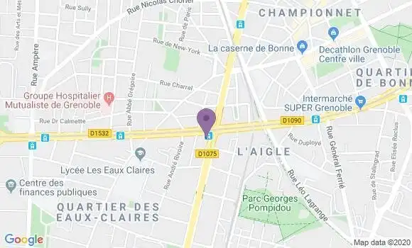 Localisation Crédit Agricole Agence de Grenoble Vallier
