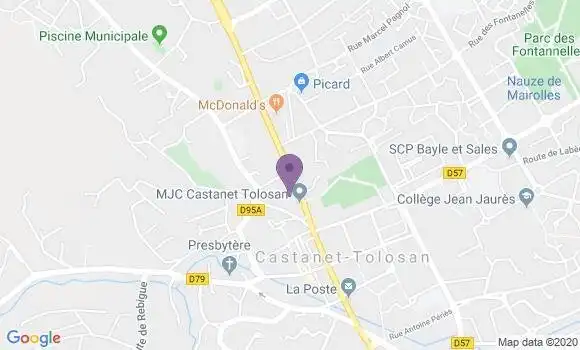 Localisation Crédit Agricole Agence de Castanet Tolosan