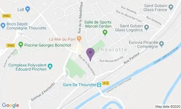 Localisation Crédit Agricole Agence de Thourotte