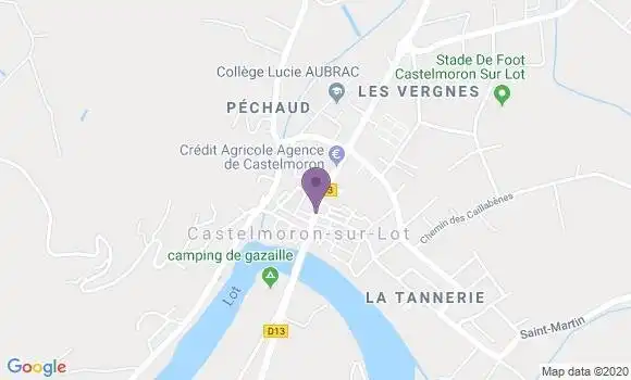 Localisation Crédit Agricole Agence de Castelmoron sur Lot