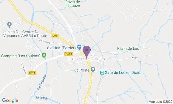 Localisation Crédit Agricole Agence de Luc en Diois