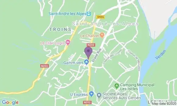 Localisation Crédit Agricole Agence de Saint André les Alpes