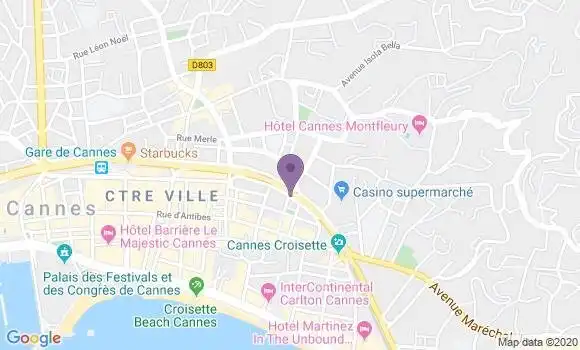 Localisation LCL Agence de Cannes Montfleury