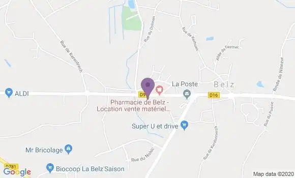 Localisation Crédit Agricole Agence de Belz