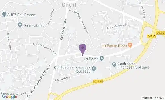 Localisation Crédit Agricole Agence de Creil Plateau