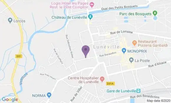 Localisation Crédit Agricole Agence de Lunéville