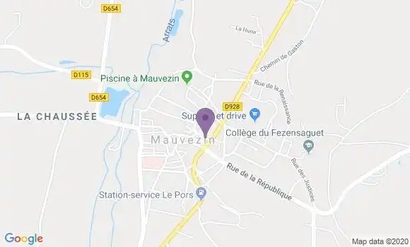 Localisation Crédit Agricole Agence de Mauvezin