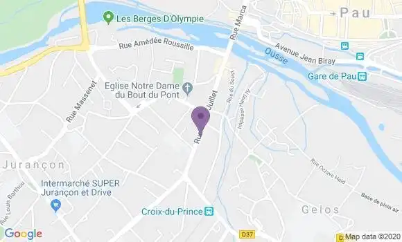 Localisation Crédit Agricole Agence de Pau Juillet