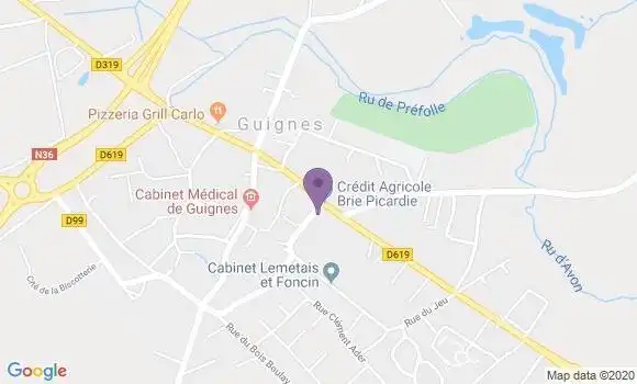 Localisation Crédit Agricole Agence de Guignes