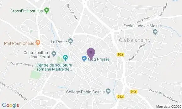 Localisation Crédit Agricole Agence de Cabestany