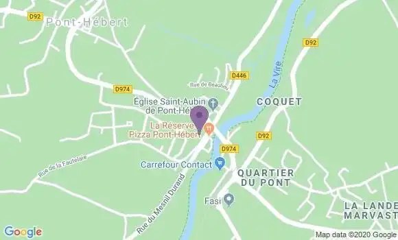 Localisation Crédit Agricole Agence de Pont Hébert
