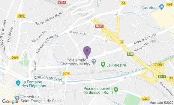 Localisation LCL Agence de Chambéry Avenue Turin