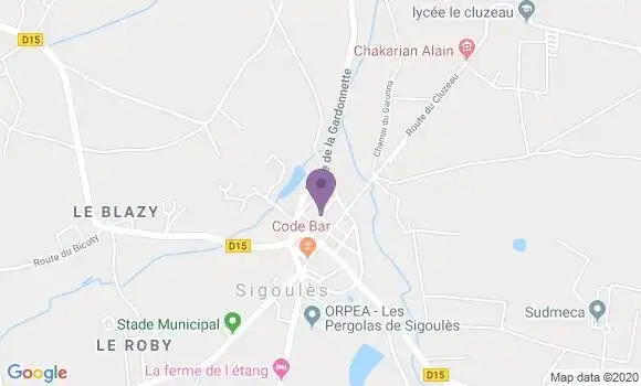 Localisation Crédit Agricole Agence de Sigoulès