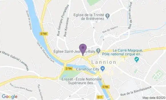 Localisation LCL Agence de Lannion