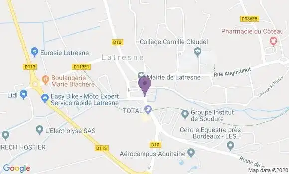 Localisation Crédit Agricole Agence de Latresne