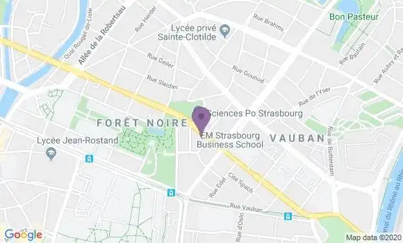 Localisation Crédit Agricole Agence de Strasbourg Forêt Noire