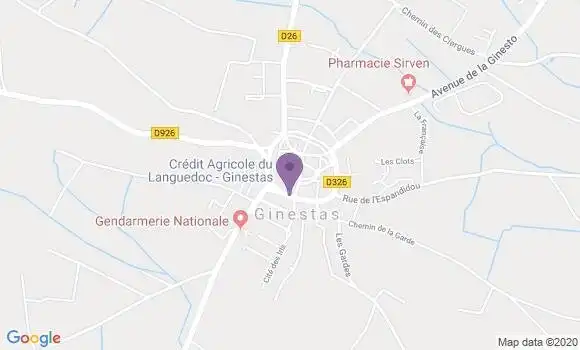 Localisation Crédit Agricole Agence de Ginestas