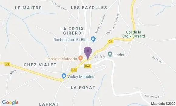 Localisation Crédit Agricole Agence de Violay