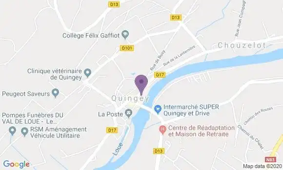 Localisation Crédit Agricole Agence de Quingey