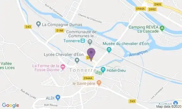 Localisation Crédit Agricole Agence de Tonnerre