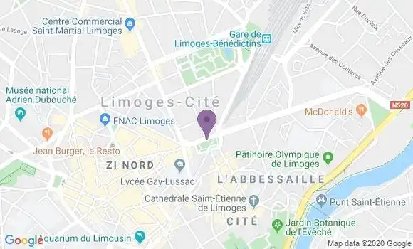 Localisation LCL Agence de Limoges