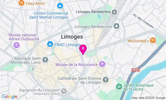 Localisation LCL Agence de Limoges