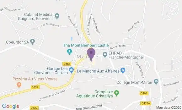 Localisation Crédit Agricole Agence de Maîche