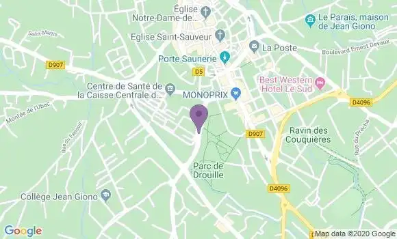 Localisation Crédit Agricole Agence de Manosque Drouille
