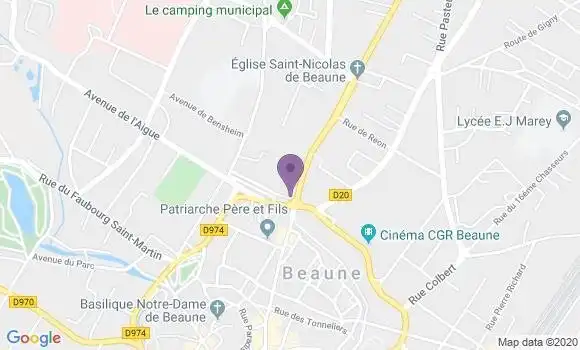 Localisation Crédit Agricole Agence de Beaune Saint Nicolas