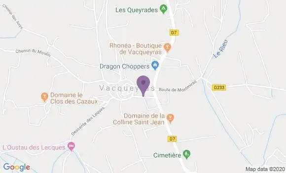 Localisation Crédit Agricole Agence de Vacqueyras