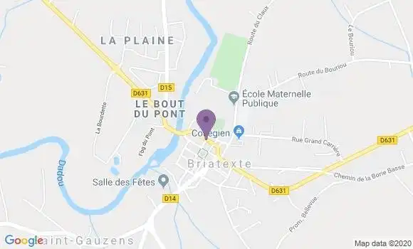 Localisation Crédit Agricole Agence de Briatexte