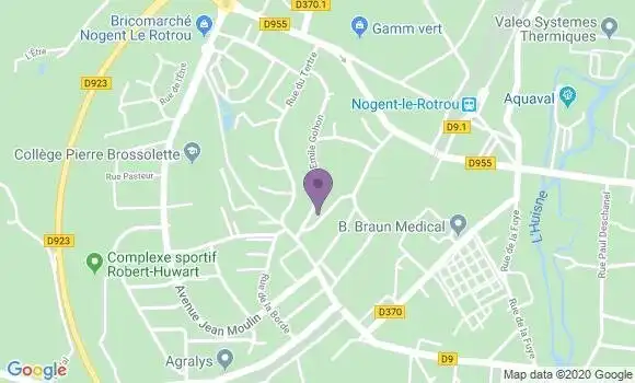 Localisation Crédit Agricole Agence de Nogent le Rotrou Gauchetières
