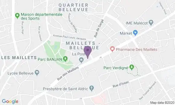 Localisation Crédit Agricole Agence de Le Mans les Maillets