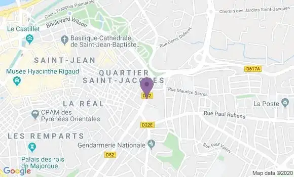 Localisation Crédit Agricole Agence de Perpignan Saint Jacques