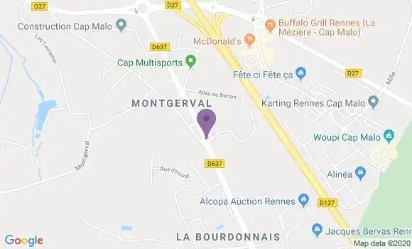 Localisation Crédit Agricole Agence de La Mezière