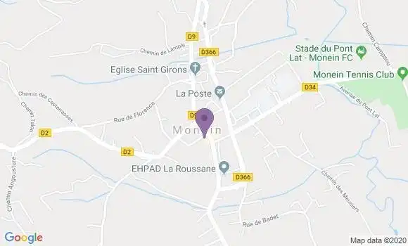 Localisation Crédit Agricole Agence de Monein