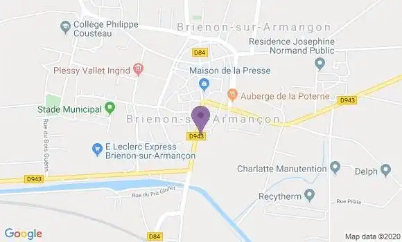 Localisation Crédit Agricole Agence de Brienon sur Armançon