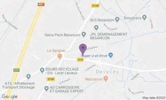 Localisation Crédit Agricole Agence de Devecey