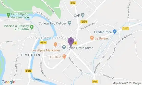 Localisation Crédit Agricole Agence de Fresnay sur Sarthe
