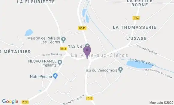 Localisation Crédit Agricole Agence de La Ville aux Clercs