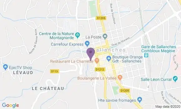 Localisation Crédit Agricole Agence de Sallanches