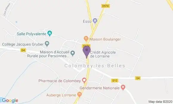 Localisation Crédit Agricole Agence de Colombey les Belles