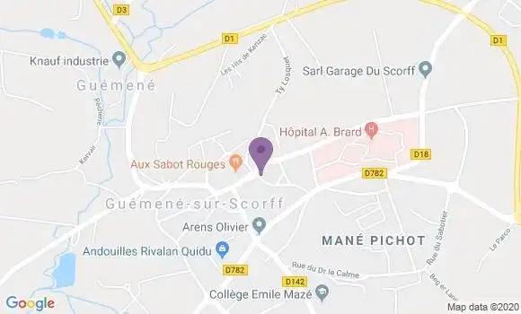 Localisation Crédit Agricole Agence de Guémené sur Scorff