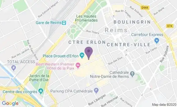 Localisation Crédit Agricole Agence de Reims Etape