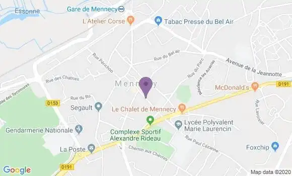 Localisation LCL Agence de Mennecy