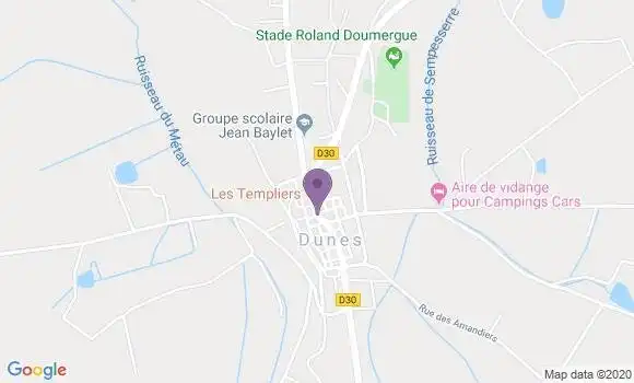 Localisation Crédit Agricole Agence de Dunes