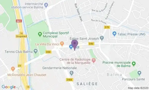 Localisation Crédit Agricole Agence de Balma