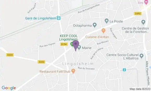 Localisation Crédit Agricole Agence de Lingolsheim
