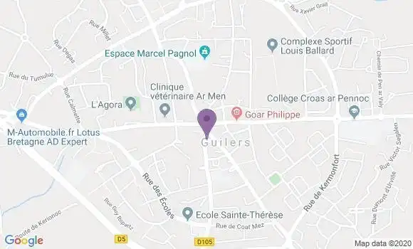 Localisation Crédit Agricole Agence de Guilers