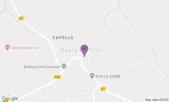 Localisation Crédit Agricole Agence de Bourg de Visa